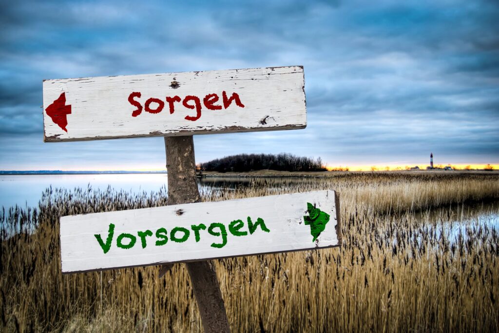 Vorsorge Schild